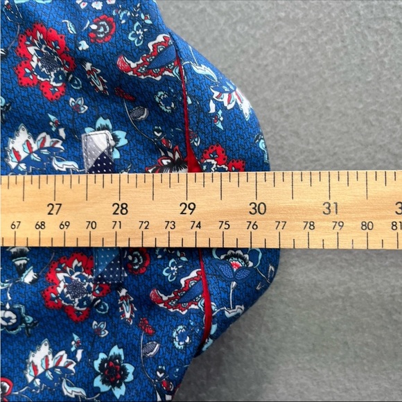 Au Noir Men's Shirt Button Up Long Sleeve Size 4 Large Blue Floral Flowers - Picture 8 of 8